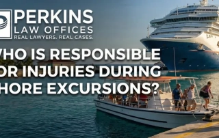 Who is responsible for injuries during shore excursions?